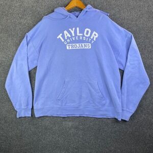 ComfortWash Taylor University Trojans Hoodie Sweatshirt XL Blue